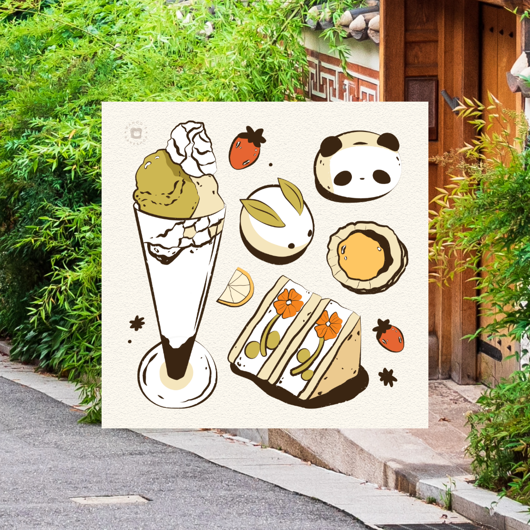 Cafe Desserts Art Print