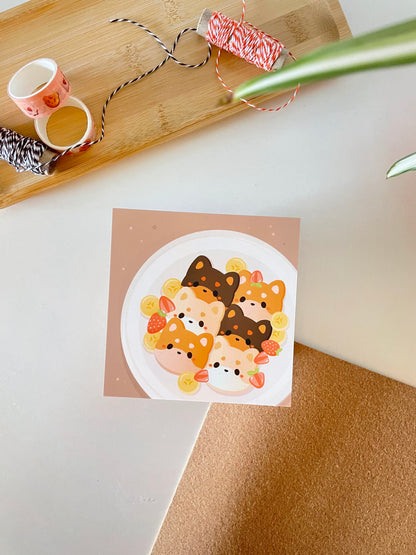 Shiba Inu Pancakes Art Print