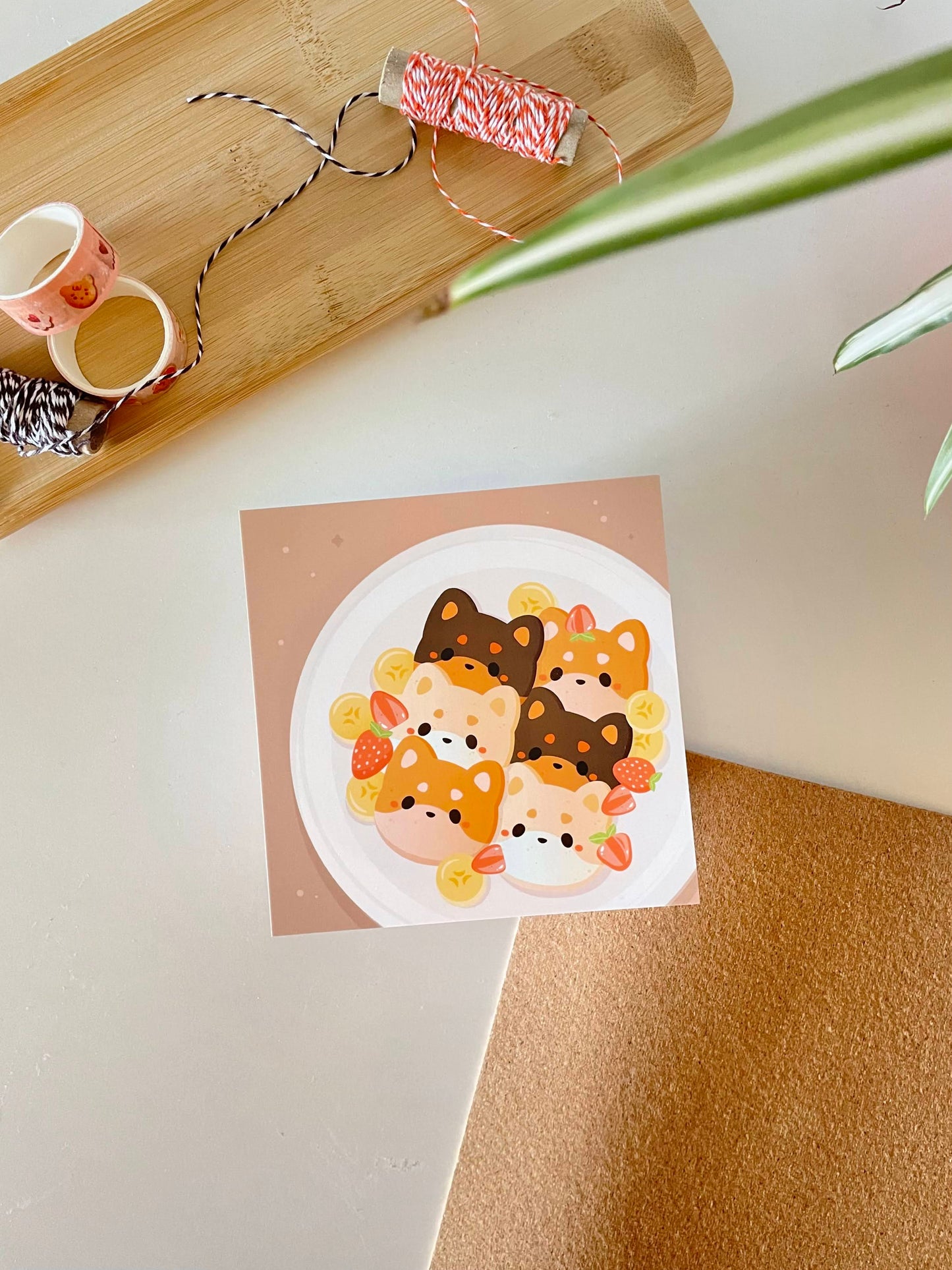 Shiba Inu Pancakes Art Print