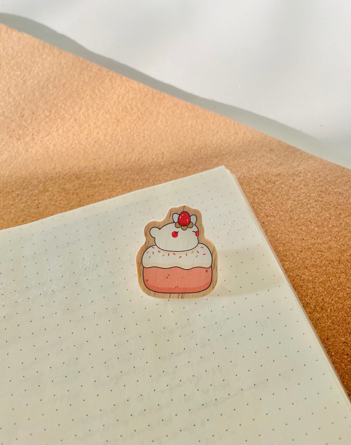 Strawbunny Wooden Pin