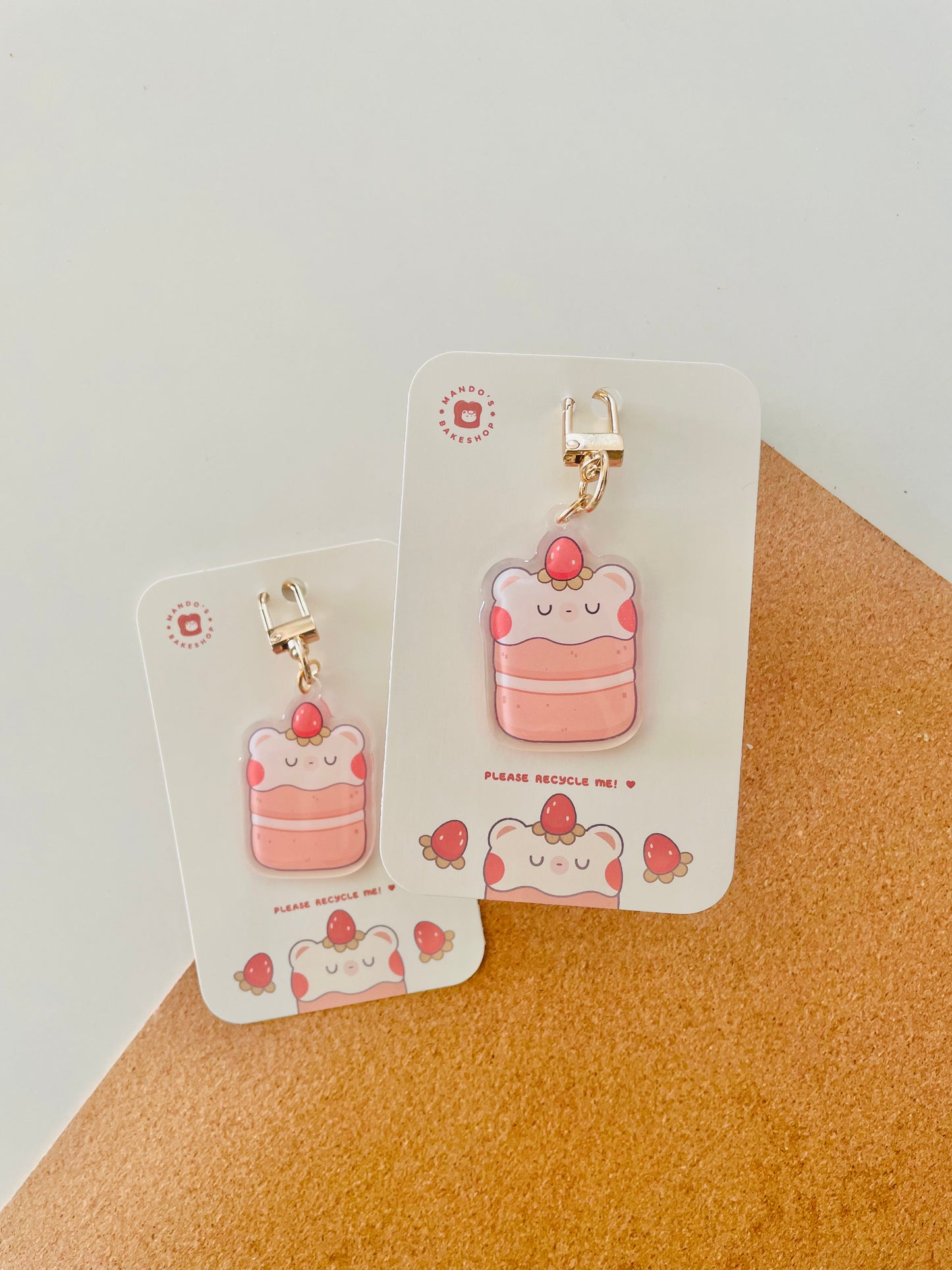 Strawbeary Cake Acrylic Keychain