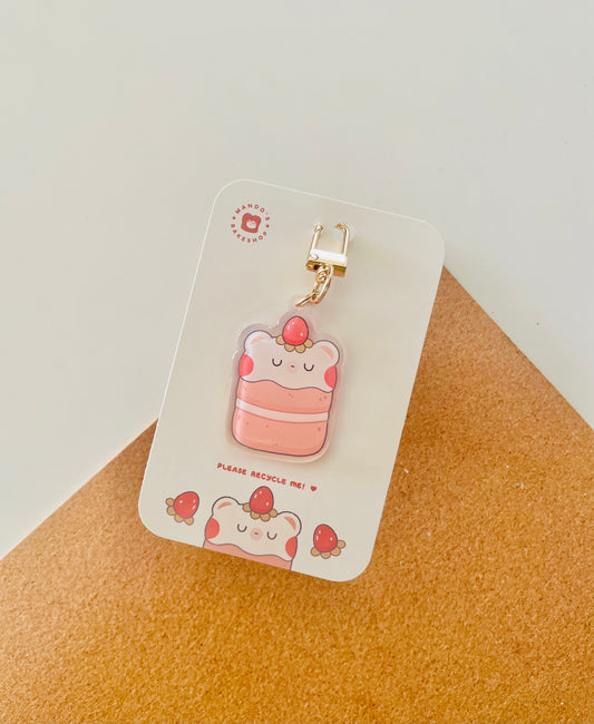 Strawbeary Cake Acrylic Keychain